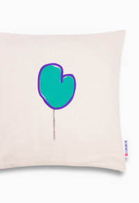 Coussin ballon cœur vert mix