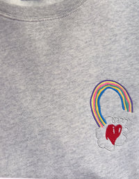 Women's Dark Navy Sweatshirt – Custom Drawing Embroidery