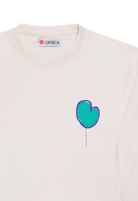 Sweat femme ballon cœur vert