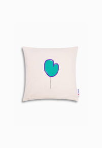 Coussin ballon cœur vert mix