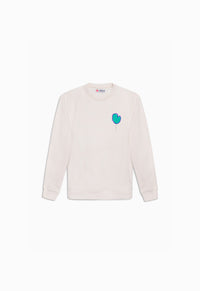 Kids' green heart balloon sweatshirt