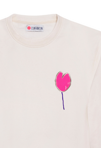 Sweat homme ballon cœur rose