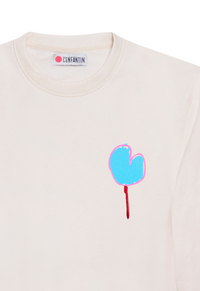 Sweat homme ballon coeur bleu