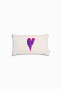 Coussin cœur violet mat