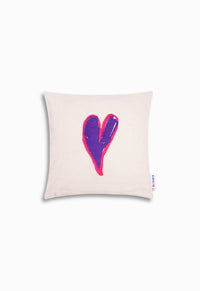 Coussin cœur violet mat