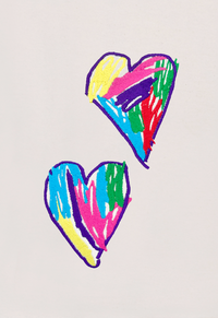 Sweat femme double cœur