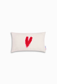 Coussin cœur rouge mat