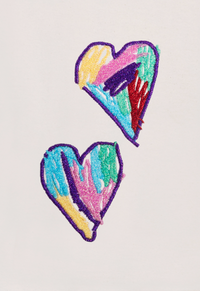 Sweat femme double cœur