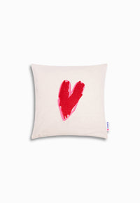 Coussin cœur rouge mat
