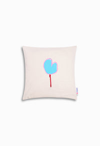 Coussin ballon cœur bleu mix