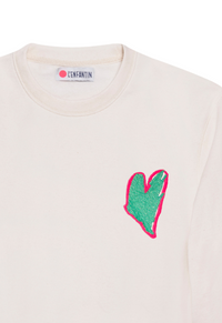 Sweat femme cœur vert