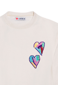 Sweat enfant double cœur