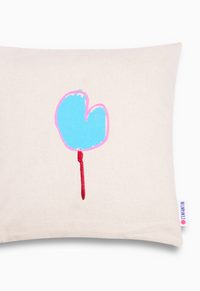 Coussin ballon cœur bleu mix