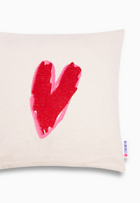 Coussin cœur rouge mat