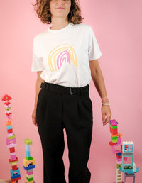 T-shirt femme arc en ciel bicolore