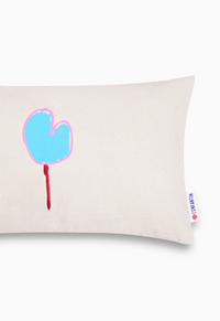 Coussin Ballon cœur bleu mix