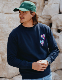 Sweat dark navy Homme écriture