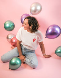 Women's red heart T-shirt