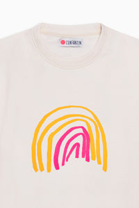 Kids' two-tone rainbow sweatshirt