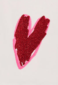 Chaussettes cœur rouge paillettes