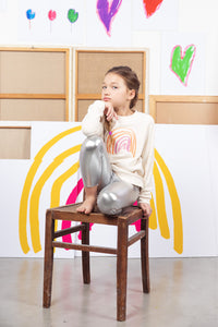 Kids' two-tone rainbow sweatshirt