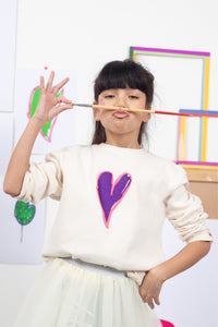 Kids' purple heart sweatshirt