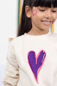 Kids' purple heart sweatshirt