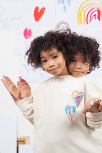 Sweat enfant double cœur