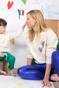 Sweat femme double cœur