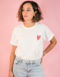 Women's red heart T-shirt