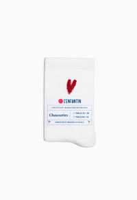 Chaussettes cœur rouge paillettes