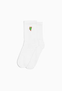 Chaussettes cœur vert mat