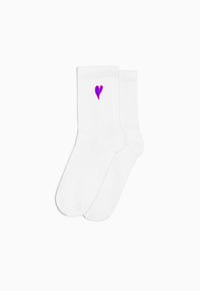 Chaussettes cœur violet mat