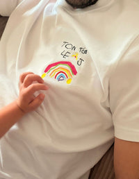 T-shirt blanc Homme dessin
