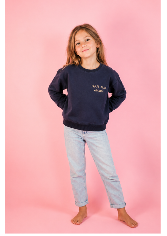 Sweat dark navy Enfant écriture