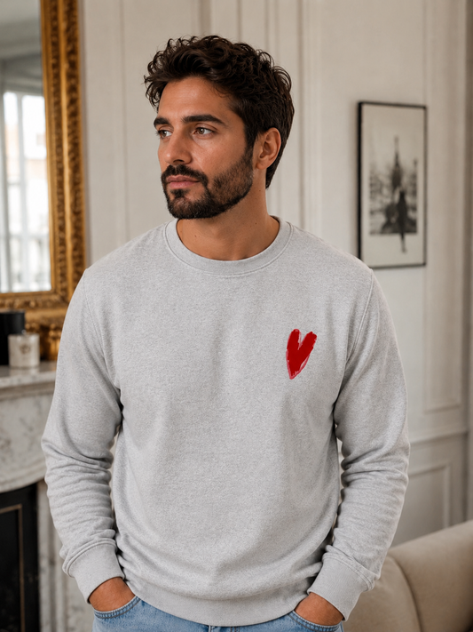 Dark Navy Men’s Sweatshirt – Embroidered Drawing