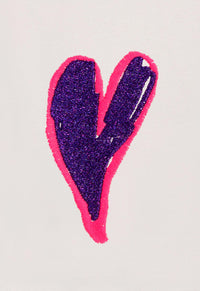 Chaussettes cœur violet paillettes